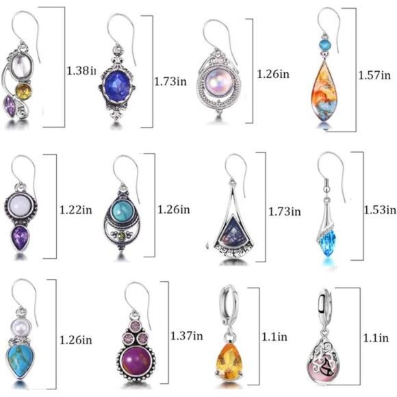 Vintage Drop Dangle Earrings for Women Boho Jewelry Waterdrop Earrings Set - Picture 2 of 7